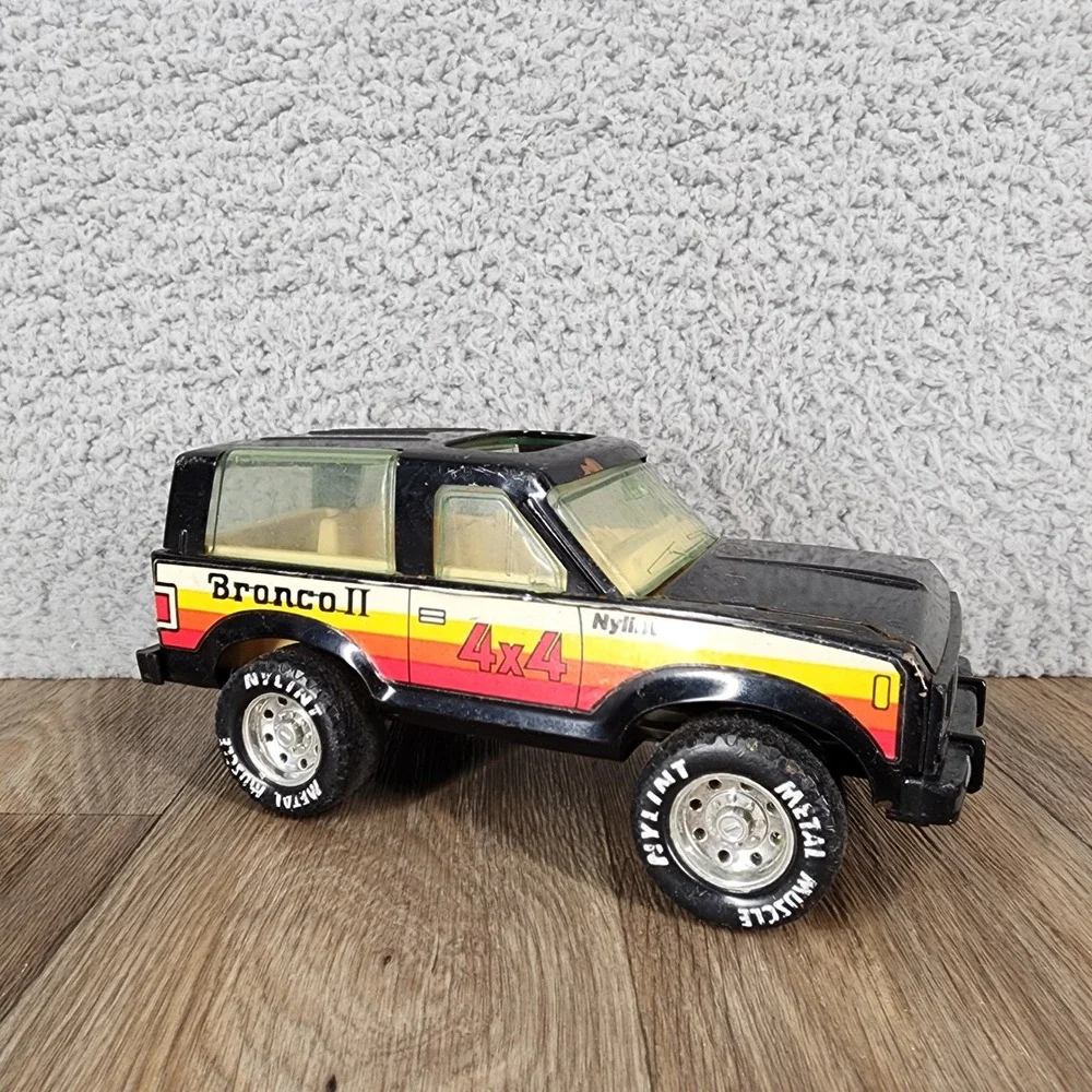 Vintage Nylint Ford Bronco II 4x4 Pressed Steel Toy Truck Black Sunset Graphics
